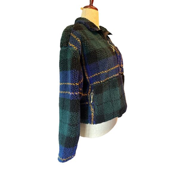 The North Face Women’s Oversized Sherpa Fleece Pullover Plaid Jacket L - Picture 2 of 10